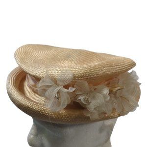 Vintage Laura Lids pillbox straw hat